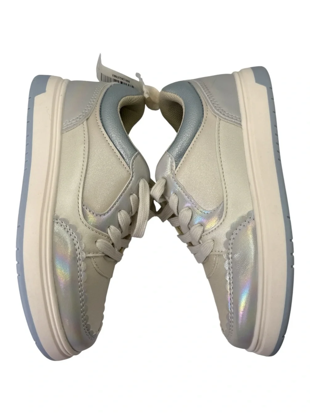 Old Navy Girls Shiny Low-Top Sneakers Metallic Sparkle Shoes Trendy Casual Sz 1